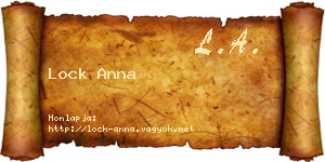 Lock Anna névjegykártya